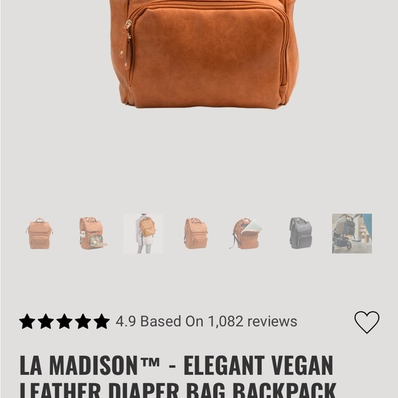 Diaper bag never used. Has soft leatherlook.( man made material) - Picture 7 of 8